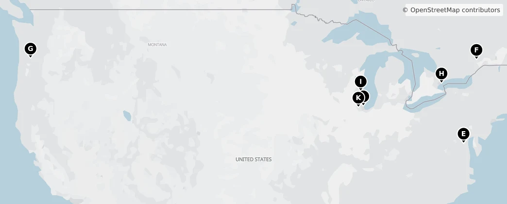 Map of Kuzey Amerika