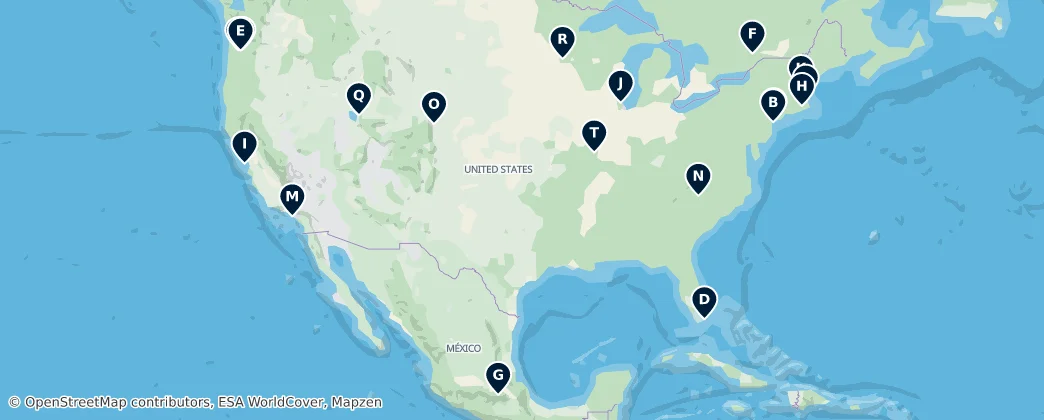 Map of Kuzey Amerika