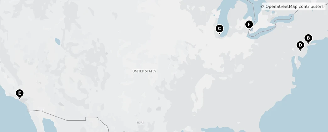 Map of Kuzey Amerika