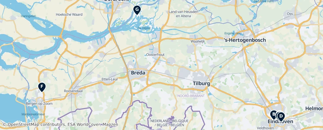 Map of Kuzey Brabant