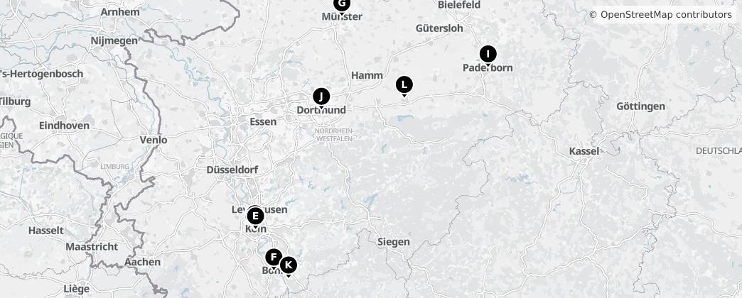 Map of Kuzey Ren-Vestfalya