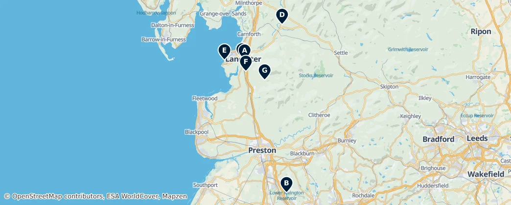 Map of Lancashire