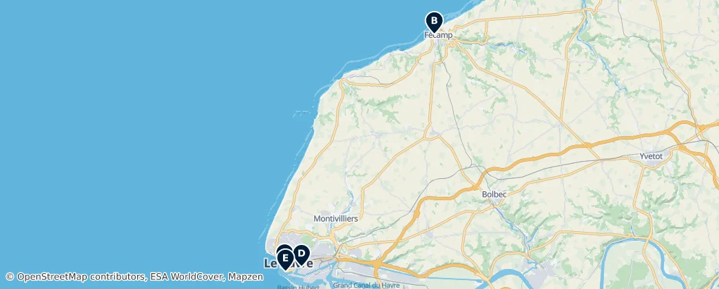 Map of Le Havre