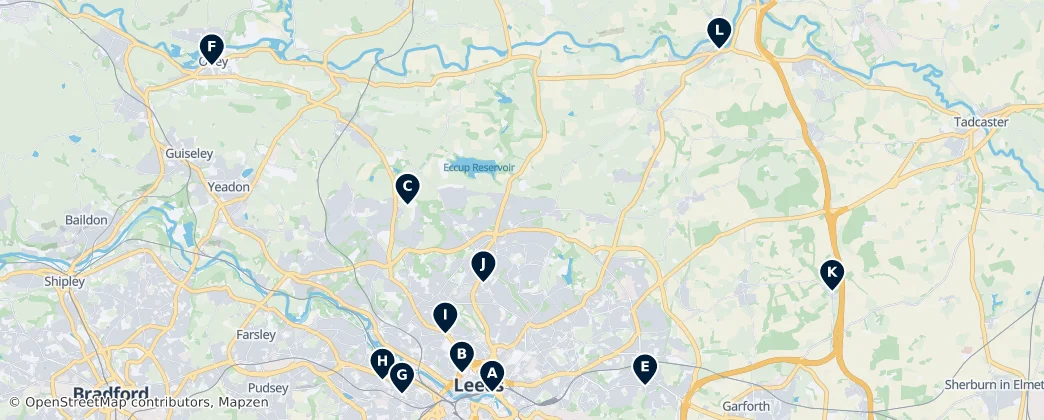 Map of Leeds