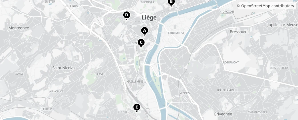 Map of Liège