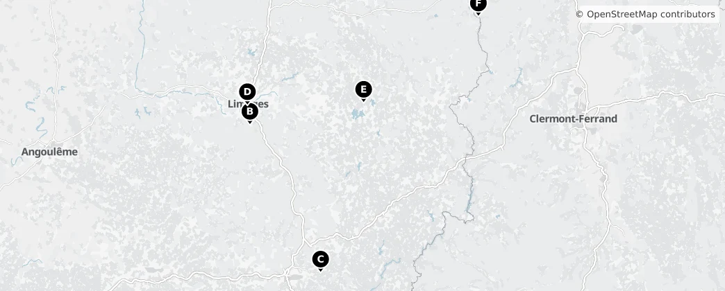 Map of Limousin