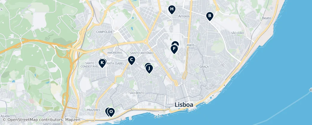 Map of Lizbon