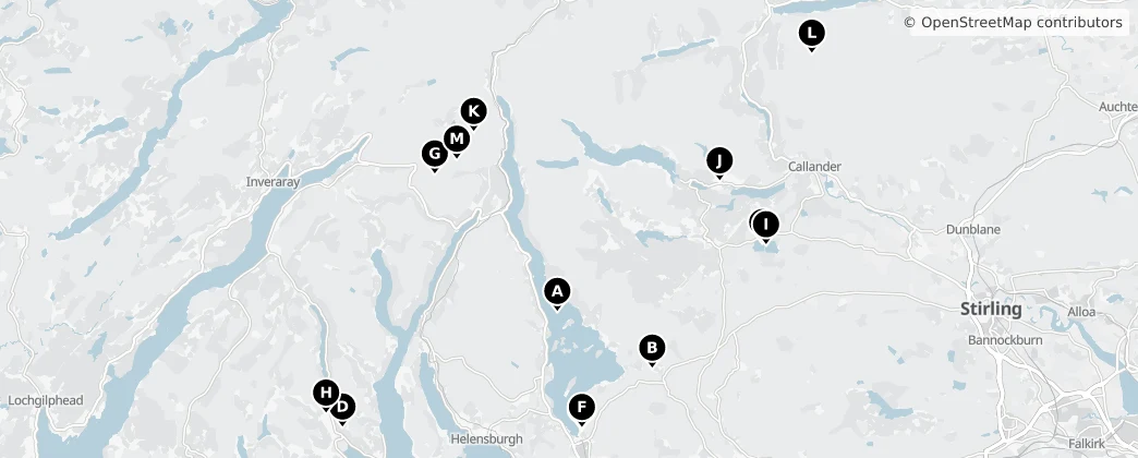 Map of Loch Lomond and The Trossachs National Park