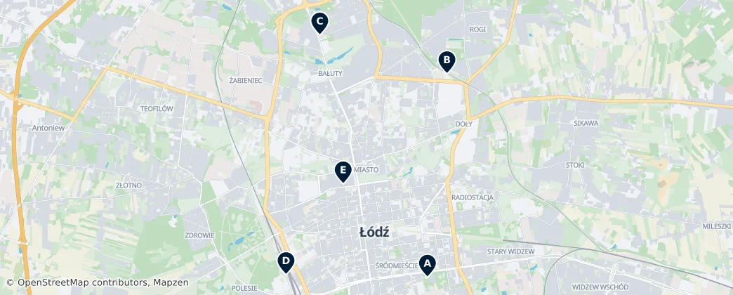 Map of Łódź
