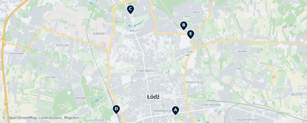 Map of Łódź