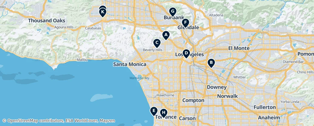 Map of Los Angeles County