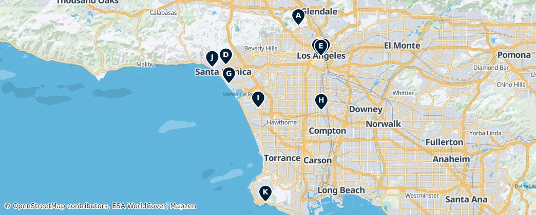 Map of Los Angeles County