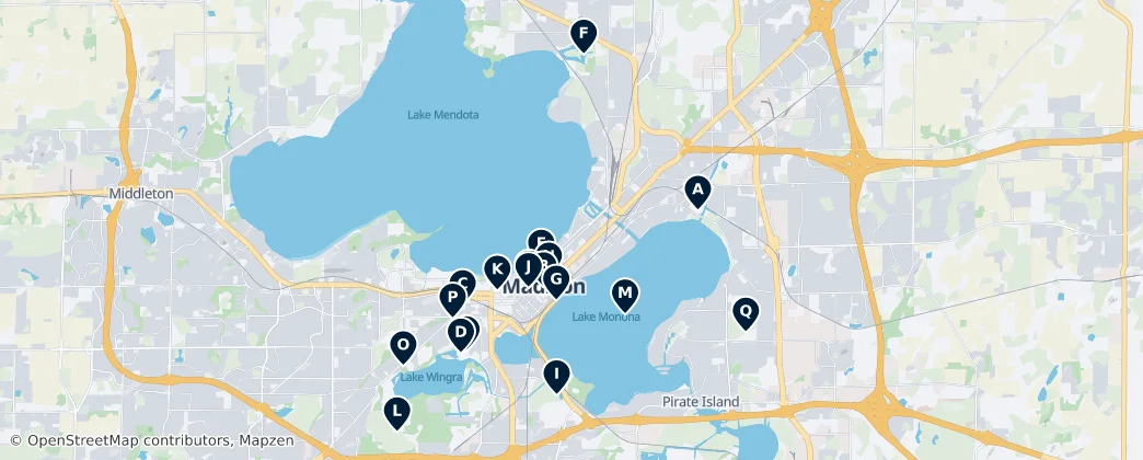 Map of Madison, Wisconsin
