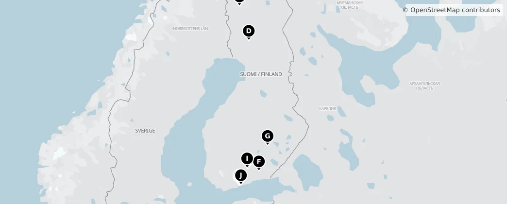 Map of Mainland Finland