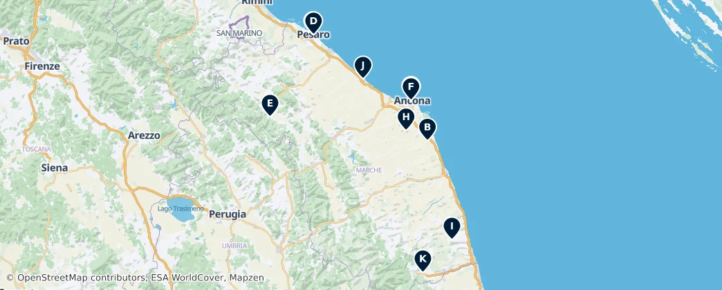Map of Marche