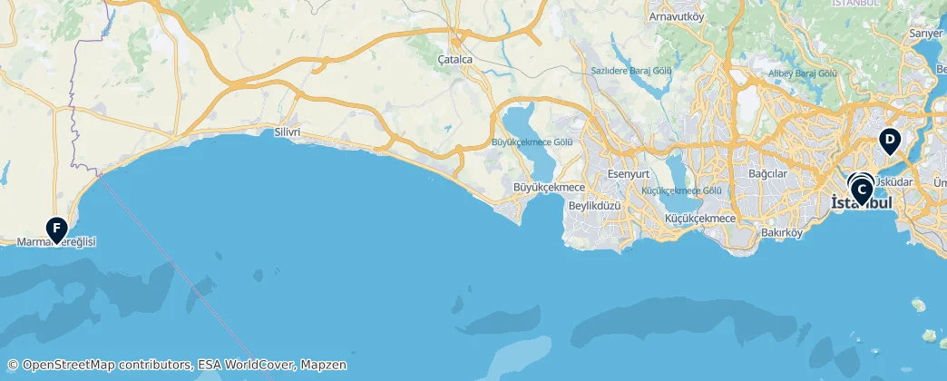 Map of Marmara Bölgesi