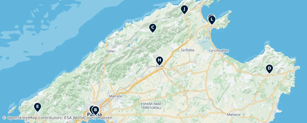 Map of Mallorca