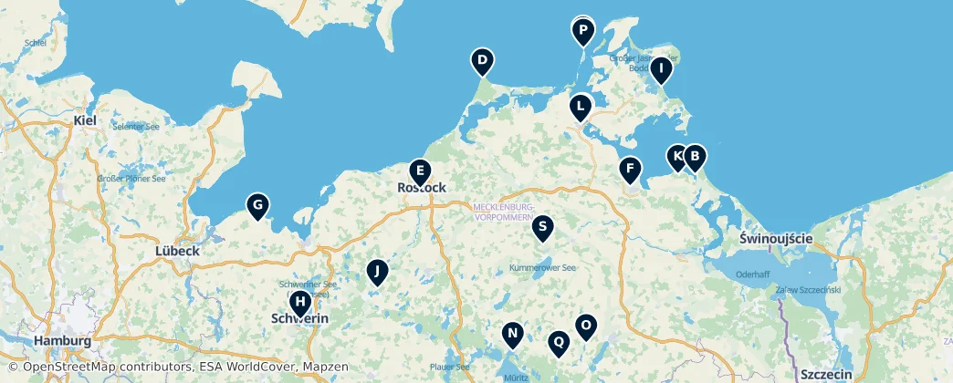 Map of Mecklenburg-Vorpommern