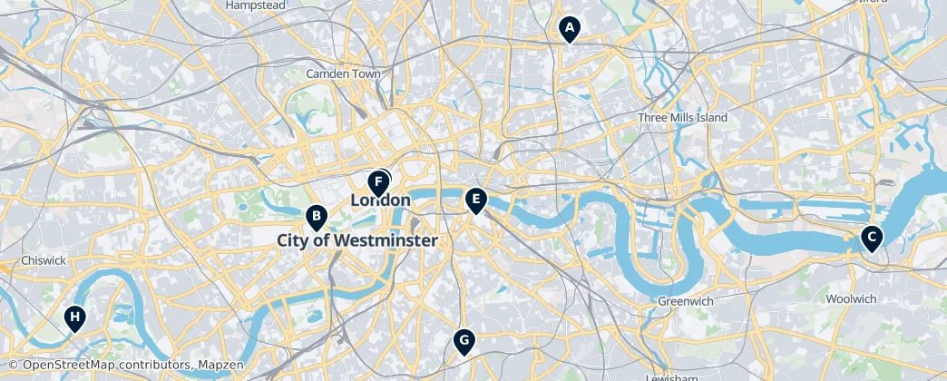 Map of Metropolitan Police District