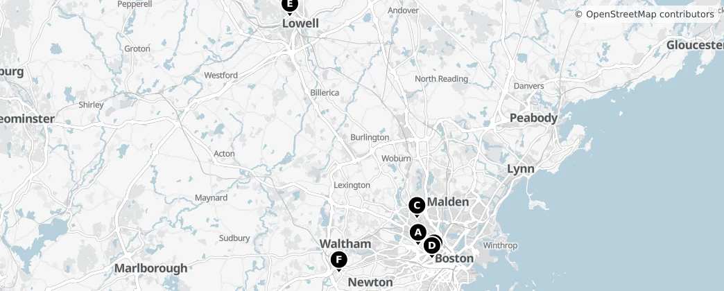 Map of Middlesex County, Massachusetts