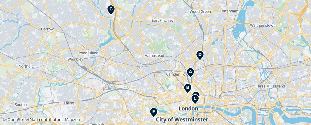 Map of Middlesex