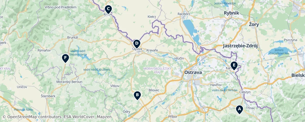 Map of Moravya-Silezya ili