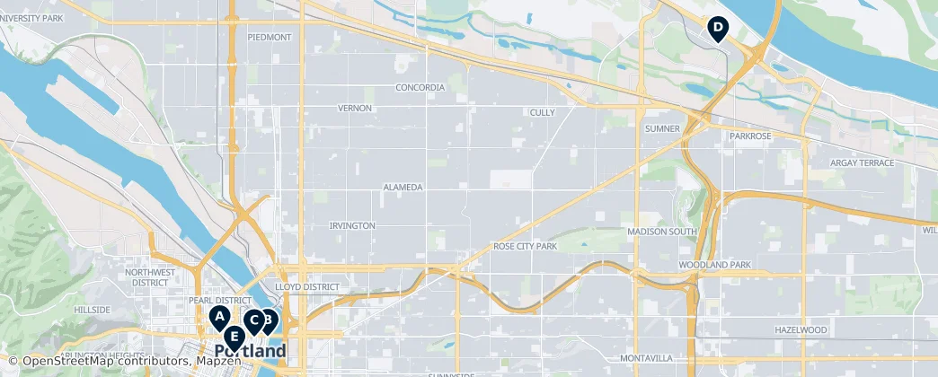 Map of Multnomah County