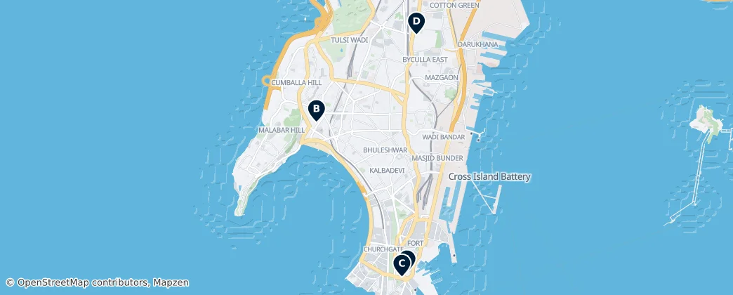 Map of Mumbai City district