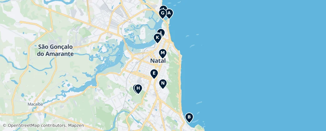 Map of Natal, Rio Grande do Norte