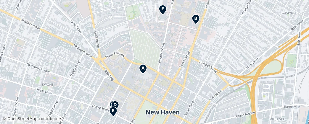 Map of New Haven, Connecticut