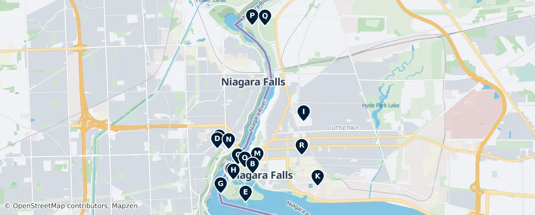 Map of Niagara Falls, New York