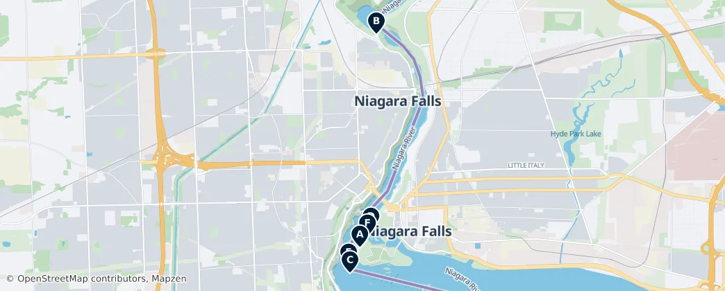 Map of Niagara Falls, New York