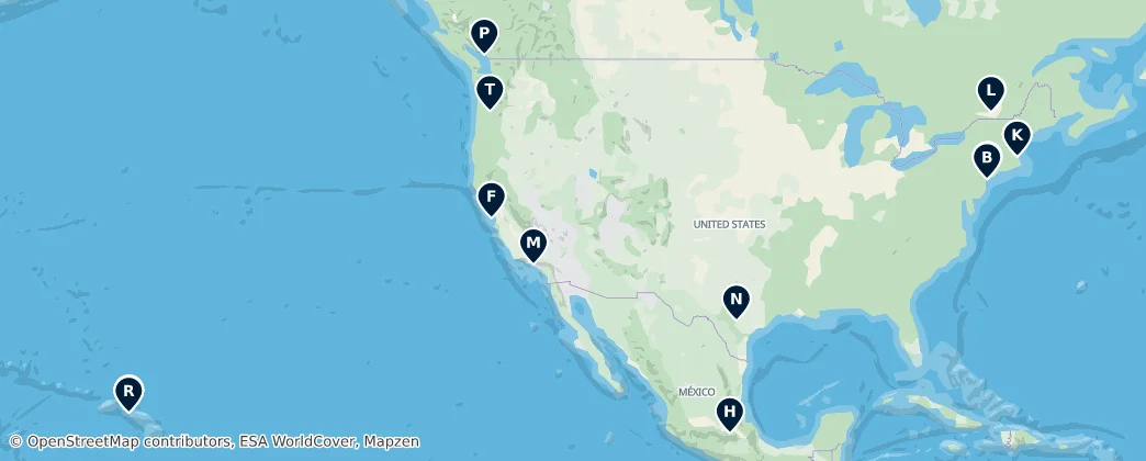 Map of Kuzey Amerika