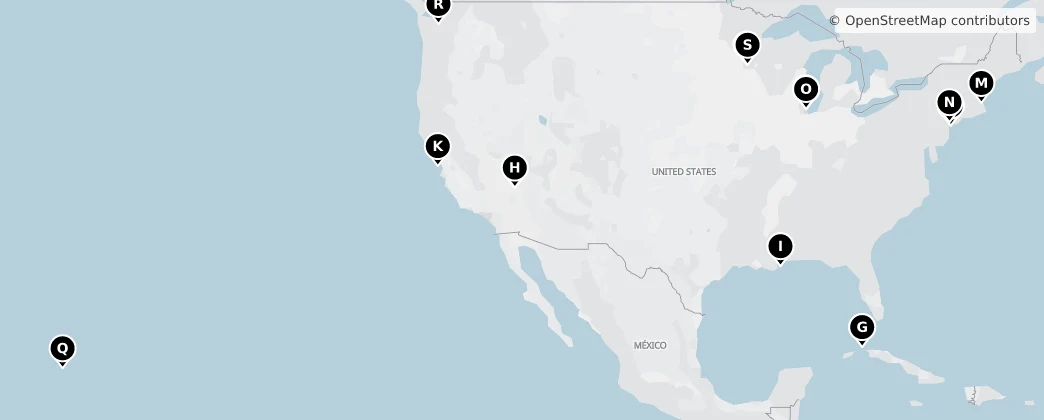 Map of Kuzey Amerika