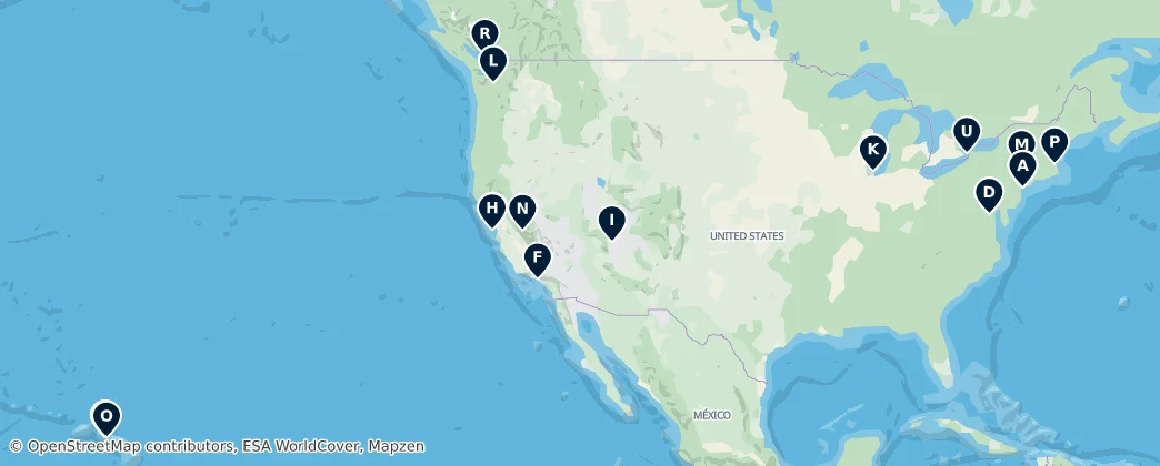 Map of Kuzey Amerika