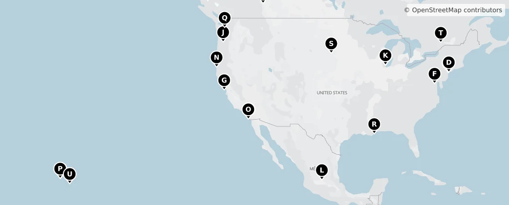 Map of Kuzey Amerika