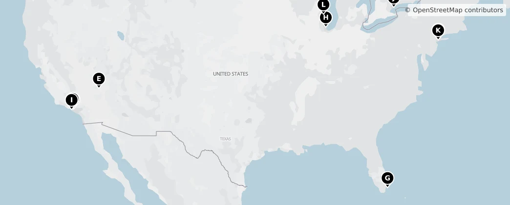 Map of Kuzey Amerika