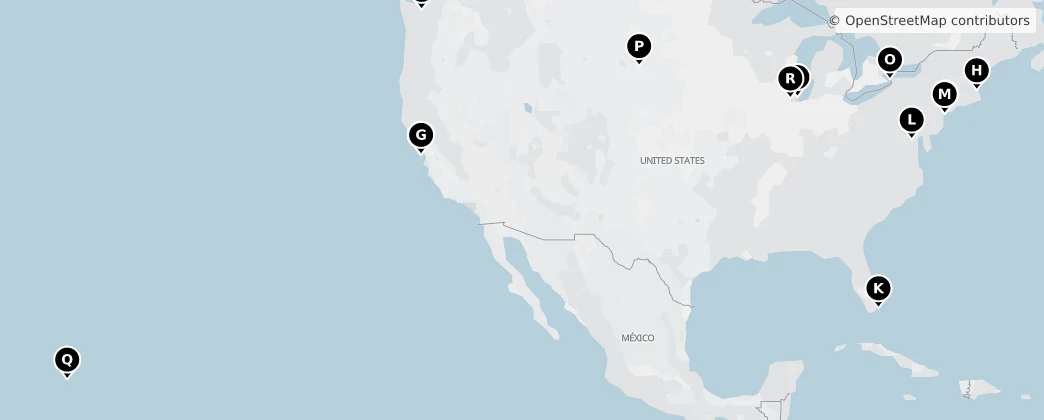 Map of Kuzey Amerika