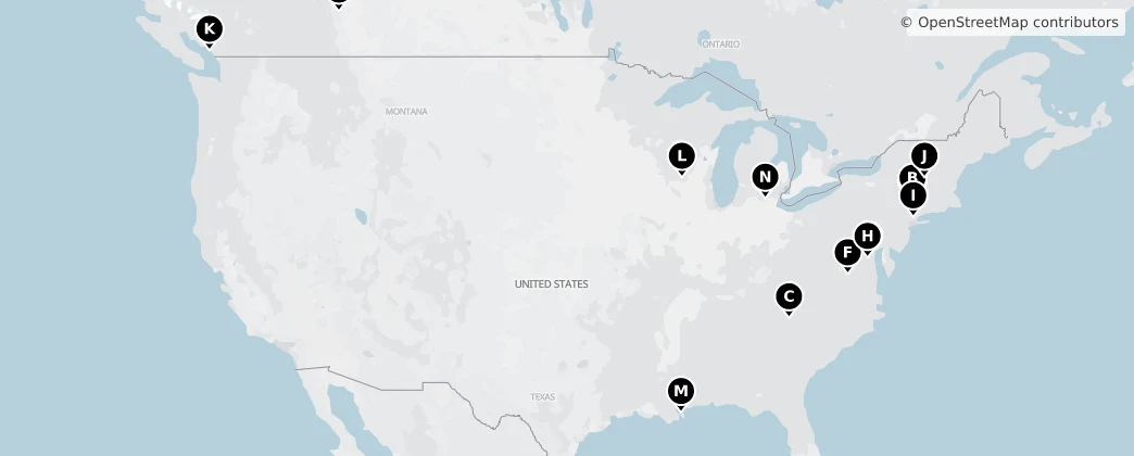 Map of Kuzey Amerika
