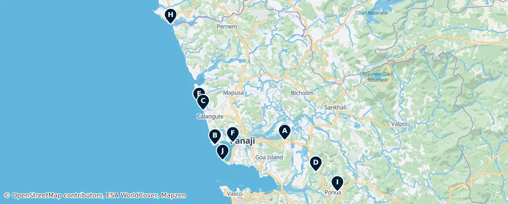 Map of North Goa district