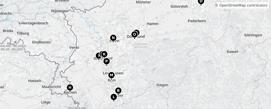 Map of Kuzey Ren-Vestfalya