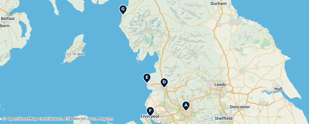 Map of Kuzey Batı İngiltere
