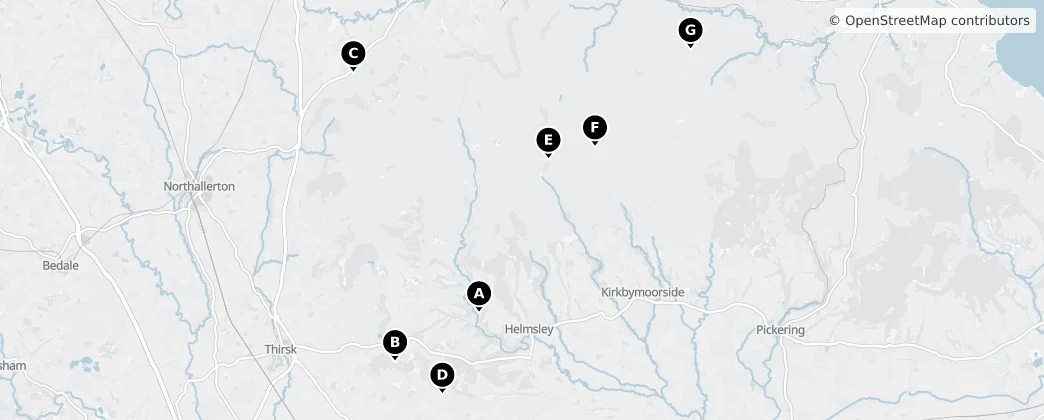 Map of North York Moors National Park