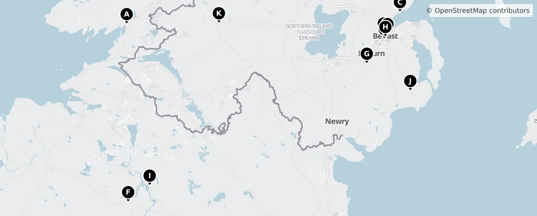 Map of Kuzey İrlanda