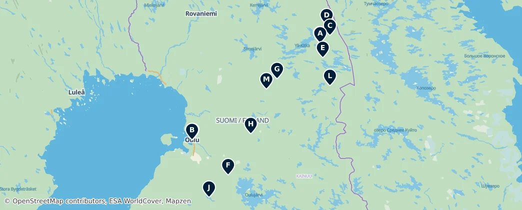 Map of Kuzey Ostrobotniya