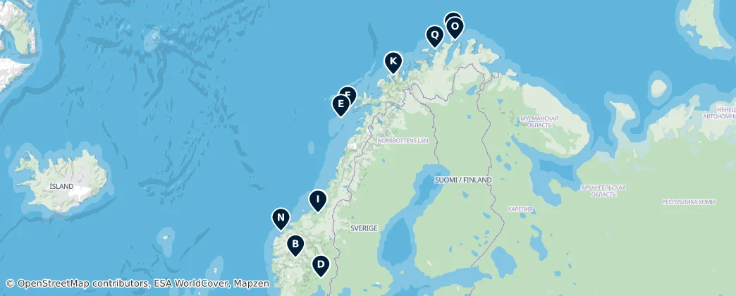 Map of Norveç