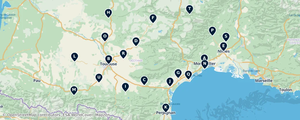 Map of Oksitanya