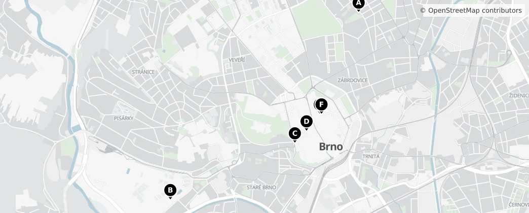 Map of Brno-City District