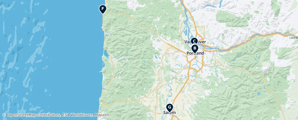 Map of Oregon