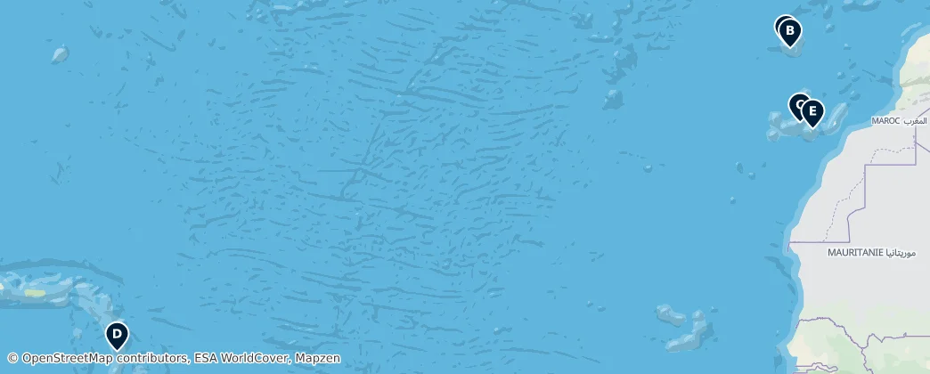 Map of Outermost regions of European Union